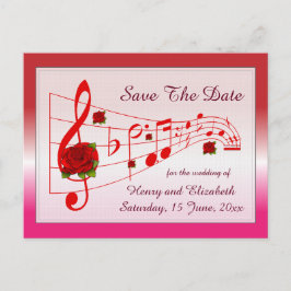 Musik und Rose Save the Date Karte