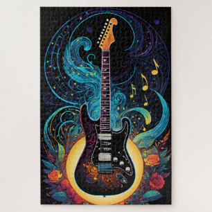 Musik und Rosen E-Gitarre Puzzle