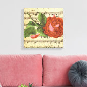 Musik und Rote Rose Leinwanddruck (Insitu (Wohnzimmer))