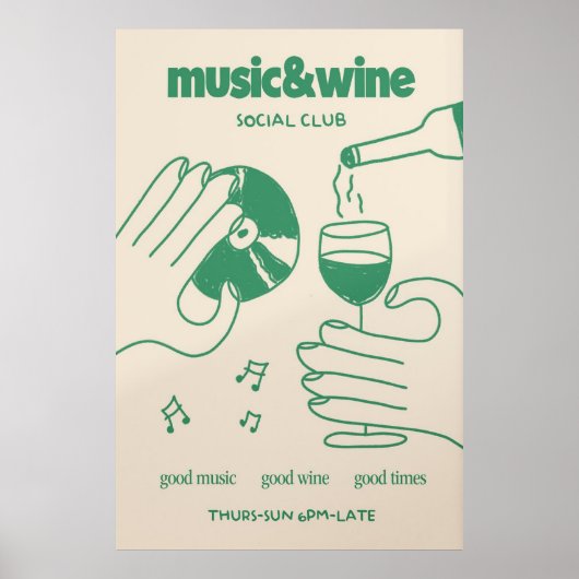 Musik und Wine Social Club Poster (Vorne)
