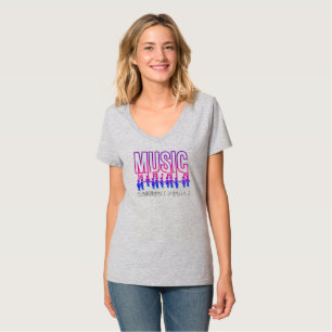 Musik verbindet Menschen   Women V-Neck T-Shirt