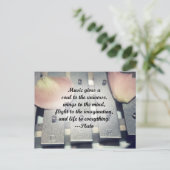 Musik verleiht Soul-Glocken-Rose-Design Postkarte (Stehend Vorderseite)