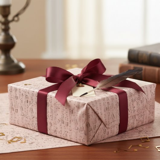 Musik Vintag Blue Pink - Musikanmerke Geschenkpapier