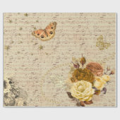 Musik Vintag Decoupage Butterfly Floral Geschenkpapier (Flach)