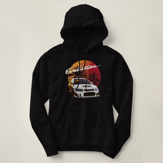 Musik Vintag Retro Mitsubishi Evolution Evo Sommer Hoodie (Design vorne)