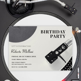 Musik-Vinyl Geburtstag Einladung