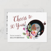 Musik-Vinyl Geburtstag Einladung Postcard (Vorne/Hinten)