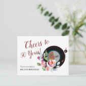 Musik-Vinyl Geburtstag Einladung Postcard (Stehend Vorderseite)