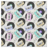 Musik - Vinyl-Platten und Kassetten Stoff (Muster)
