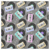 Musik - Vinyl-Platten und Kassetten Stoff (Muster)