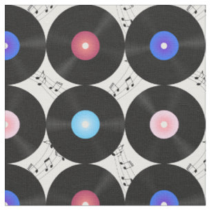 Musik-Vinyl-Schallplatten Musiknoten Stoff