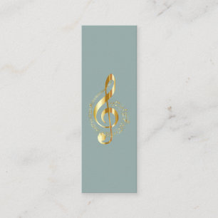Musik Violinschlüssel Chrome Personalisiert Mini Visitenkarte