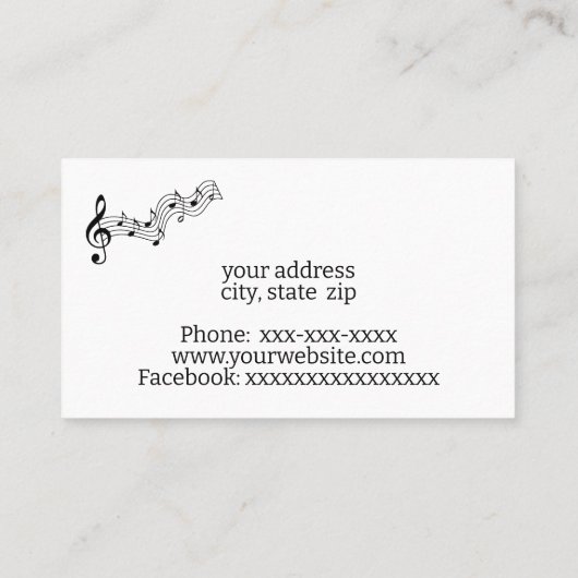 Musik Visitenkarte (Rückseite)