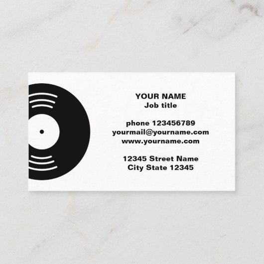 Musik Visitenkarte (Rückseite)