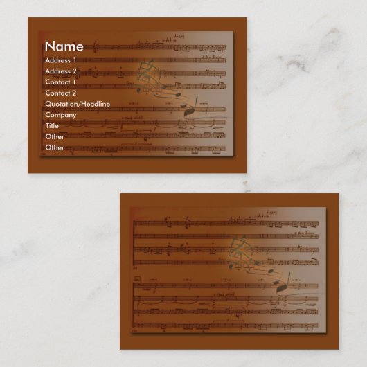 Musik Visitenkarte (Vorne/Hinten)