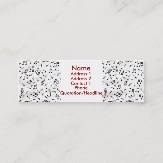 Musik-Visitenkarte Mini Visitenkarte (Vorderseite)