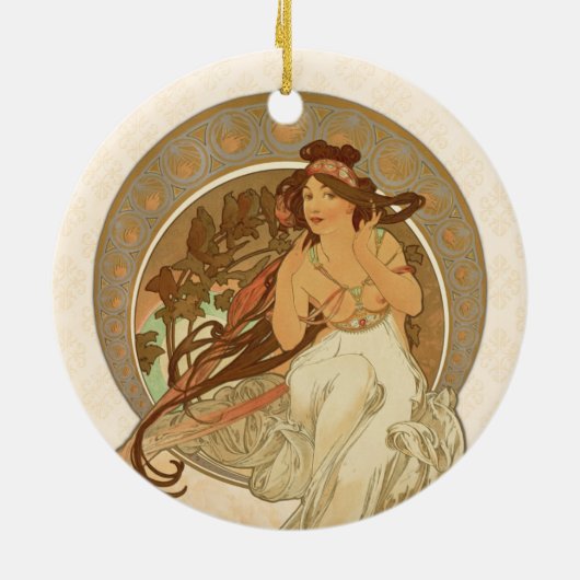Musik von Alphonse Mucha Keramik Ornament (Hinten)