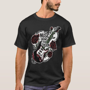 Musik wächst aus Spannung Shirt Gitarre Rock Grafi