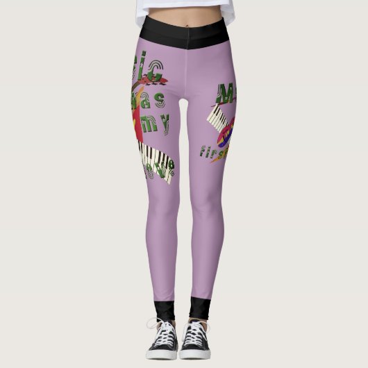 Musik war meine erste Liebe, Keyboard, Gitarre Leggings (Vorderseite)