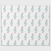 Musik Wasserfarben Treble Clef Muster Geschenkpapier (Flach)