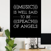 Musik wird gut als Engel bezeichnet Poster (Heimbüro)