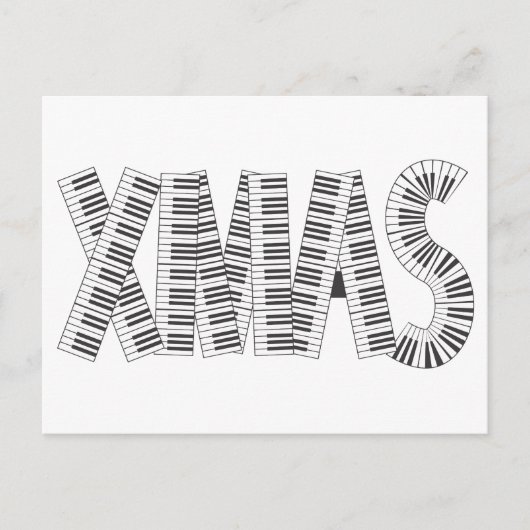 MUSIK XMAS FEIERTAGSPOSTKARTE (Vorderseite)