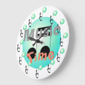 Musik-Zeit-musikalische Musiker DJs versieht Große Wanduhr (Winkel)