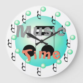 Musik-Zeit-musikalische Musiker DJs versieht Große Wanduhr