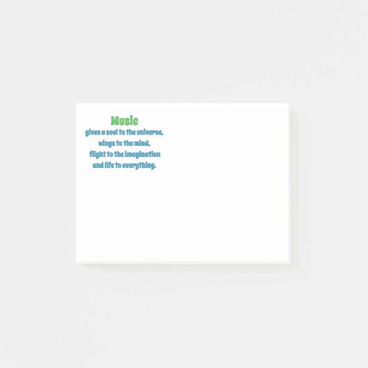 Musik Zitat - Musik gibt ein Soul an die Uni ... Post-it Klebezettel (Vorderseite)