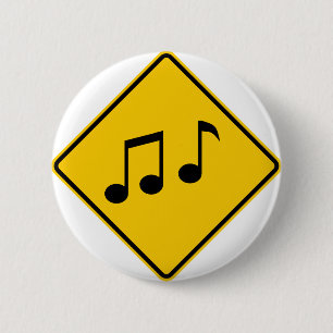 Musik-Zonen-Landstraßen-Zeichen Button