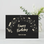 Musik zum Geburtstag Feiertagskarte (Stehend Vorderseite)