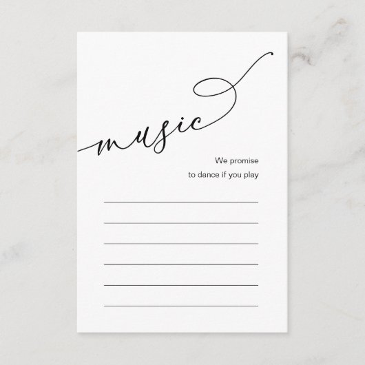 Musik zum Hochzeitsessen - Optionen Begleitkarte (Vorderseite)