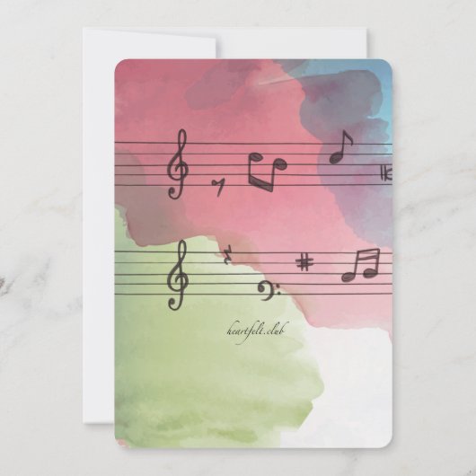 Musik zur Einladung von Aquarellpapier (Rückseite)