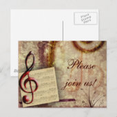 musikalisch einladungspostkarte (Vorne/Hinten)