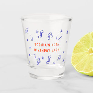 Musikalisch Gezeichnet Illustrationen 40. Geburtst Schnapsglas