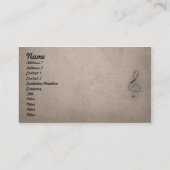 musikalisch Ihr Visitenkarte (Rückseite)