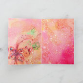 MUSIKALISCH KLEINE, rosa Glitzern Feiertagskarte (Innenseite)