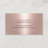 Musikalisch Lehrer Rose Blush Gold Piano Schlüssel Visitenkarte (Rückseite)