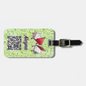 Musikalisch Name, QR-Code, Limone Creme hinzufügen Gepäckanhänger (Vorderseite horizontal)