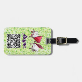 Musikalisch Name, QR-Code, Limone Creme hinzufügen Gepäckanhänger