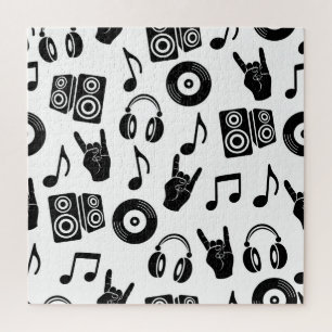 Musikalische Accessoires: Monochrome Vintage Muste Puzzle