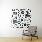 Musikalische Accessoires: Monochrome Vintage Muste Wandteppich (Beispiel)