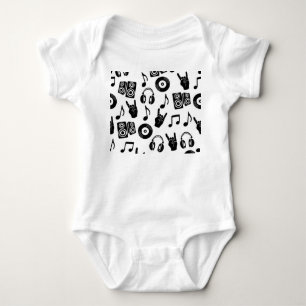 Musikalische Accessoires: monochromes Vintage-Must Baby Strampler