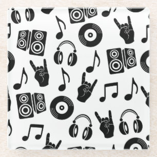 Musikalische Accessoires: monochromes Vintage-Must Glasuntersetzer