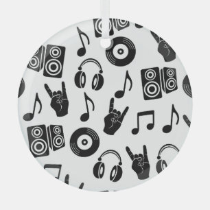 Musikalische Accessoires: monochromes Vintage-Must Ornament Aus Glas