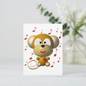 Musikalische Affe Postkarte (Stehend Vorderseite)