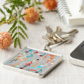 Musikalische Anmerkungen drucken - mittelgrau, meh Schlüsselanhänger (Seite)