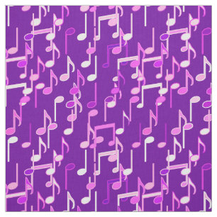 Musikalische Anmerkungen drucken - violettes Lila, Stoff