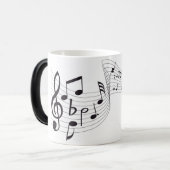Musikalische Anmerkungen - Schwarzes/Weiß Verwandlungstasse (Vorderseite Links)