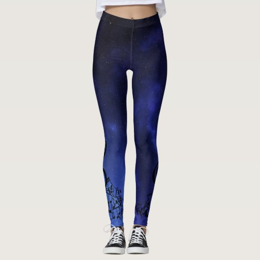 Musikalische Anmerkungen u. blaue Konstellationen Leggings (Vorderseite)